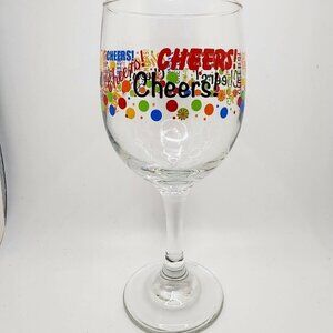 Single "Cheers!" Wine Glass